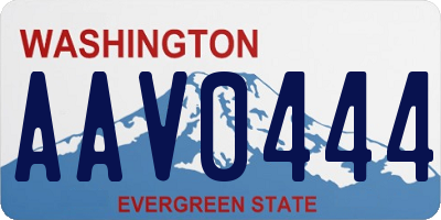 WA license plate AAV0444