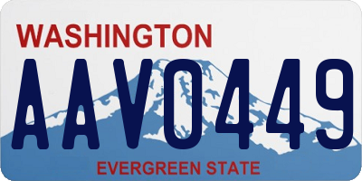WA license plate AAV0449