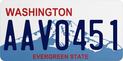 WA license plate AAV0451
