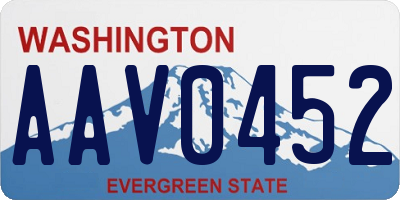 WA license plate AAV0452
