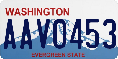 WA license plate AAV0453