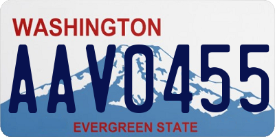 WA license plate AAV0455