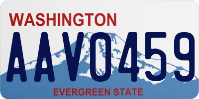 WA license plate AAV0459