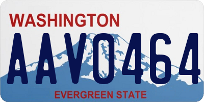 WA license plate AAV0464
