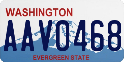 WA license plate AAV0468