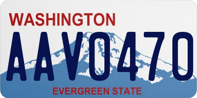 WA license plate AAV0470