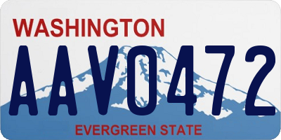 WA license plate AAV0472