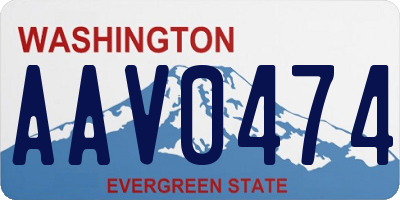 WA license plate AAV0474