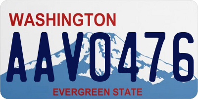 WA license plate AAV0476