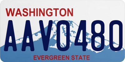 WA license plate AAV0480
