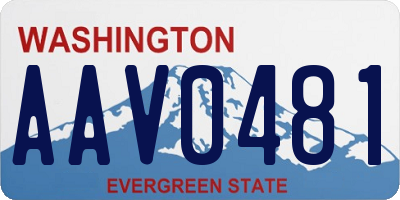 WA license plate AAV0481