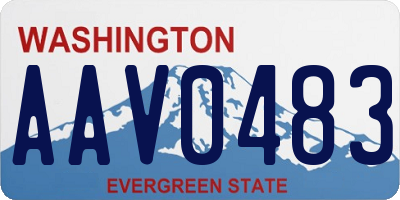 WA license plate AAV0483