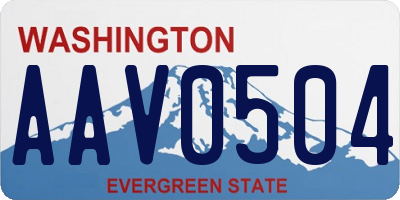 WA license plate AAV0504
