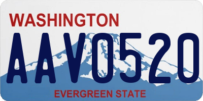 WA license plate AAV0520