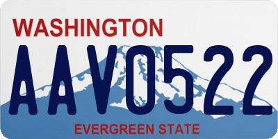 WA license plate AAV0522