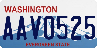 WA license plate AAV0525