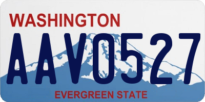 WA license plate AAV0527