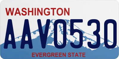 WA license plate AAV0530