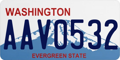 WA license plate AAV0532
