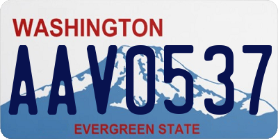 WA license plate AAV0537