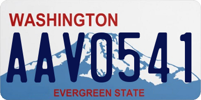 WA license plate AAV0541