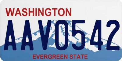 WA license plate AAV0542