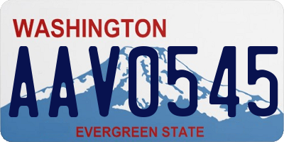 WA license plate AAV0545