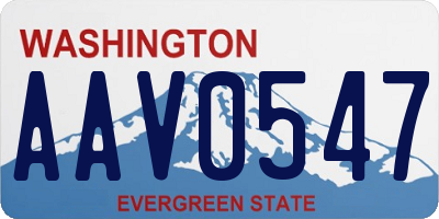 WA license plate AAV0547