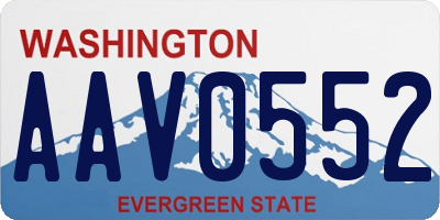 WA license plate AAV0552