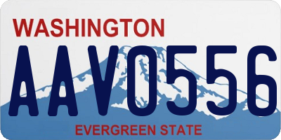 WA license plate AAV0556