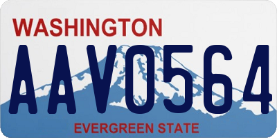 WA license plate AAV0564