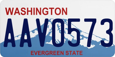 WA license plate AAV0573