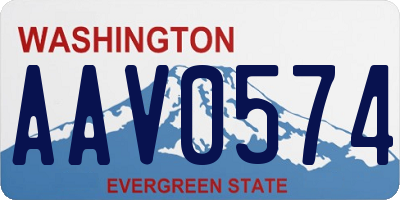 WA license plate AAV0574