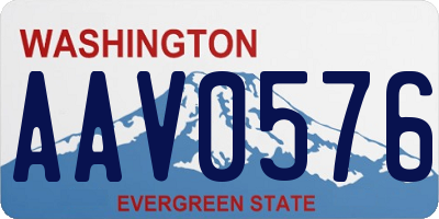 WA license plate AAV0576