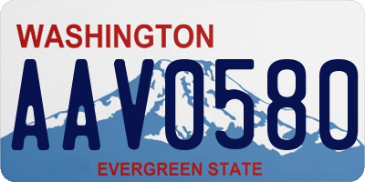 WA license plate AAV0580