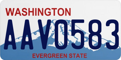 WA license plate AAV0583