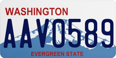 WA license plate AAV0589