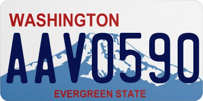 WA license plate AAV0590