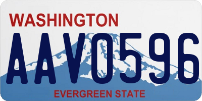WA license plate AAV0596