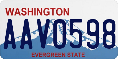 WA license plate AAV0598