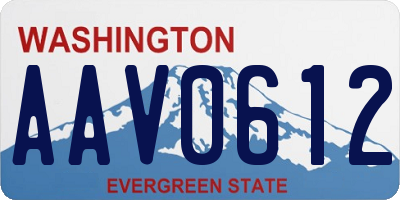 WA license plate AAV0612