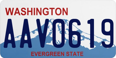 WA license plate AAV0619