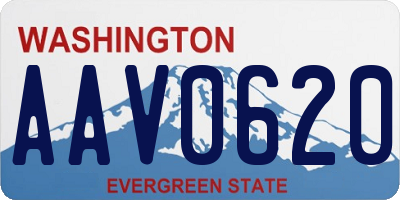WA license plate AAV0620