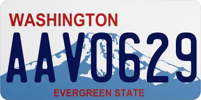 WA license plate AAV0629