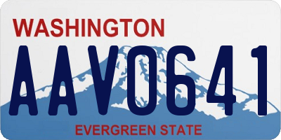 WA license plate AAV0641