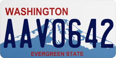 WA license plate AAV0642