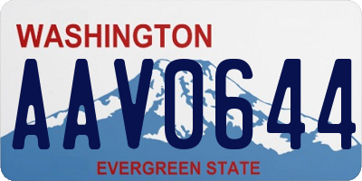 WA license plate AAV0644