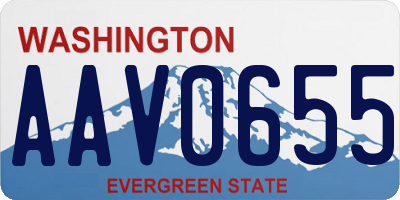 WA license plate AAV0655