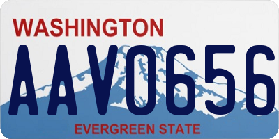 WA license plate AAV0656
