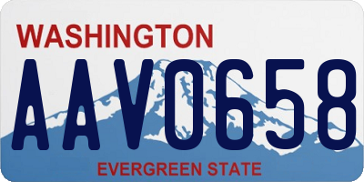 WA license plate AAV0658